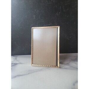 Vintage Gold Tone Metal Etched Desktop Frame